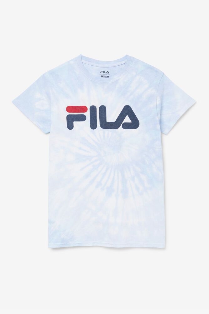 Fila Tie Dye Logo T-Shirt Blue - Womens - 70923PLWY